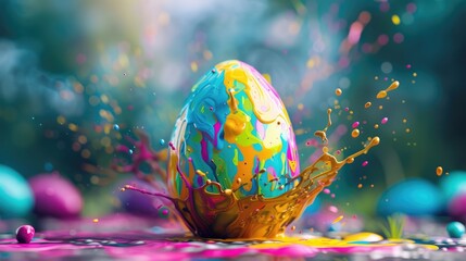 Innovative Postcards Featuring Vibrant Explosive Pop Art Easter Eggs