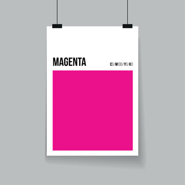 Magenta color template CMYK poster