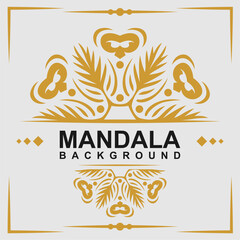 Golden frame with mandala background