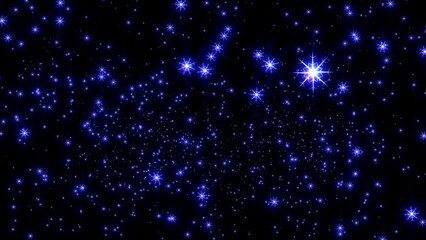 Naklejka na ściany i meble christmas snow stars light at night