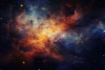 Milky Way stars in galaxy illustration. Cosmic energy. Universe background. Star clouds. Space travel and tourism.