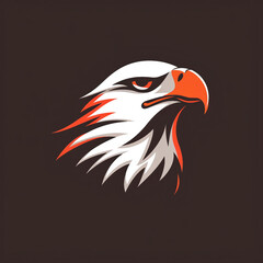Flat vector logo of a stylized eagle 