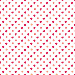 Valentine flowers pattern with heart in vector.