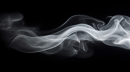 White smoke on dark black background