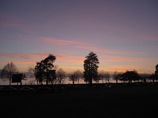 sunset over the river