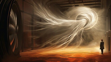 Wind tunnel illustration -