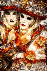 Costumed during Venice Carnival in Italy - 735976283