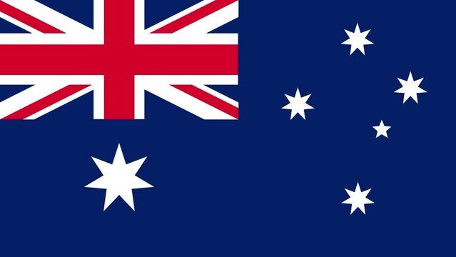 Animated illustration of Australian flag for background in flat design