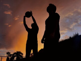 silhouette of a couple