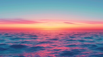 Obraz premium Ocean Sunset with Gradient Horizon