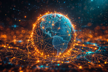 Digital Globe Network Connection Concept.