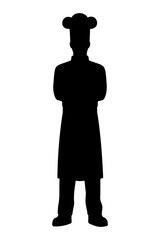 Chef portrait silhouette. Flat vector illustration