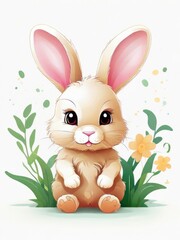 Obraz premium Hoppin' Happiness: Easter Bunny Cartoon Extravaganza