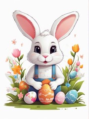 Easter Elegance: A Bunny Illustration Masterpiece
