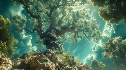 Naklejka premium a very old fantasy tree