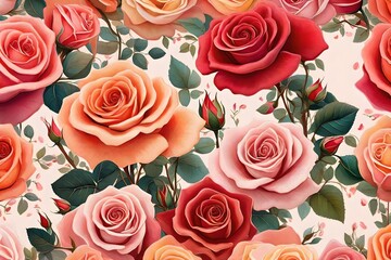 colorful pink a nd red roses with fresh water on it abstract flowers background of the roses 