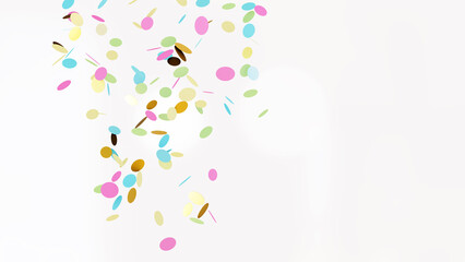 Multicolor round confetti flying festive party background