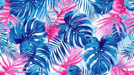 Tropical palm leaves, floral pattern background, real photo