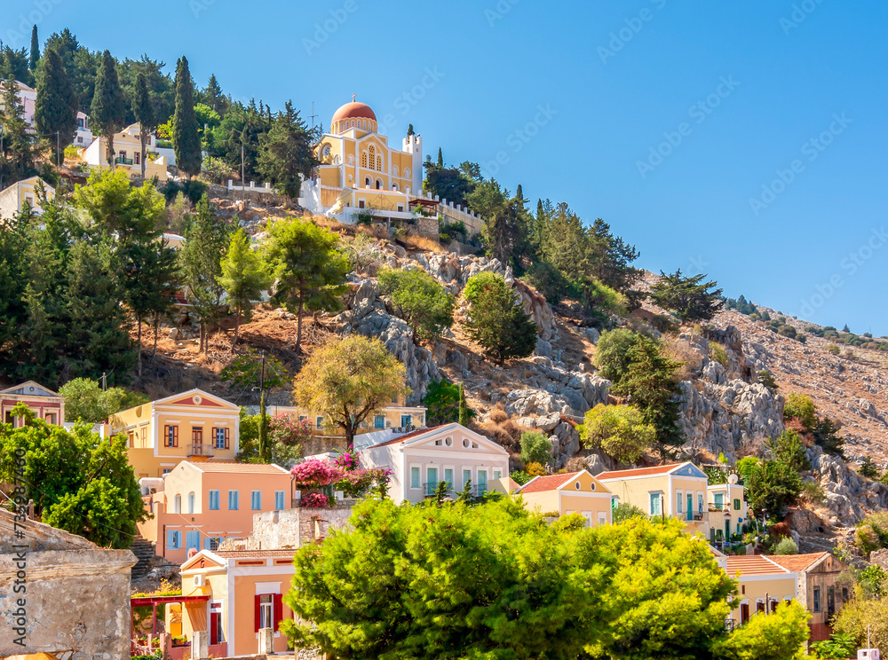 Canvas Prints symi town cityscape, dodecanese islands, greece