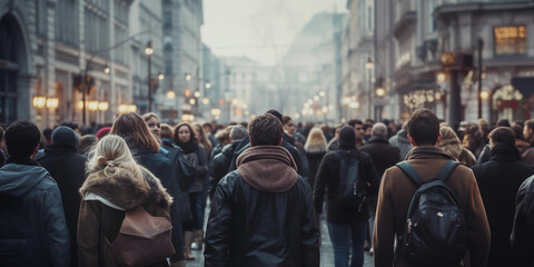 Crowd of people on street