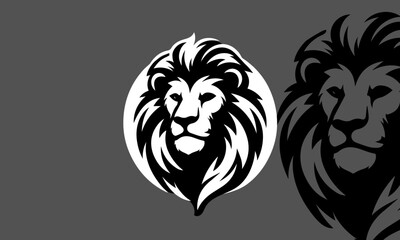 lion mascot logo icon , black and white angry lion mascot logo icon , lion head mascot 02