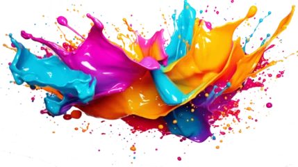 Papier Peint photo Lavable Papillons en grunge Colorful falling splash with liquid drops