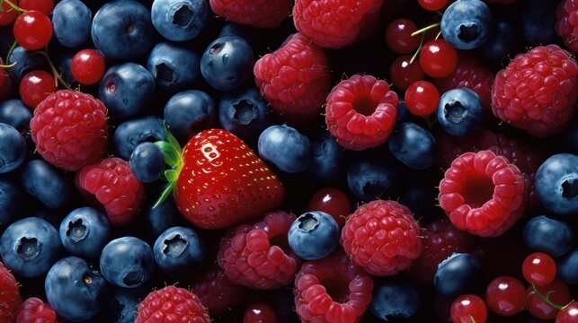 Powerhouse Berries Create a pattern of vibrant ber AI generated