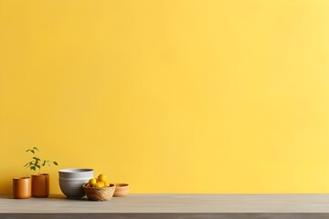 Textured  mustard yellow wall copy space. Monochr