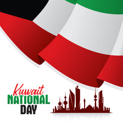 Kuwait National Day Celebration Vector Illustration. Suitable for greeting card, poster and banner. Nationality and patriotism for Kuwait Design vector concept.