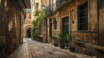 Deurstickers narrow street in old town © anna