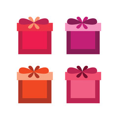 cute colorful gift box set for cartoon  vector