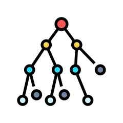 binary search algorithm color icon vector. binary search algorithm sign. isolated symbol illustration