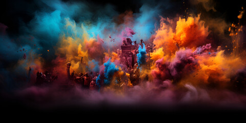 Obraz na płótnie Canvas Attractive holi festival background, Holi Festival Happy holi Colorful background,