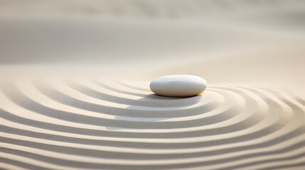 Zen stones with lines on the sand. Spa therapie and meditation concept - obrazy, fototapety, plakaty