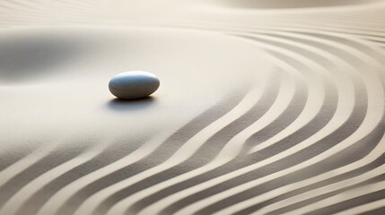 Zen stones with lines on the sand. Spa therapie and meditation concept - obrazy, fototapety, plakaty