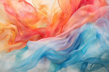 abstract background of colored crumpled silk or satin fabric