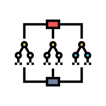 random forest algorithm color icon vector. random forest algorithm sign. isolated symbol illustration