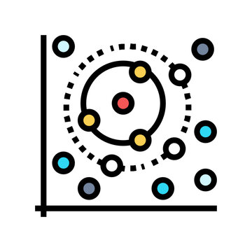 k nearest neighbors knn algorithm color icon vector. k nearest neighbors knn algorithm sign. isolated symbol illustration