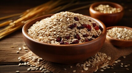 Wholesome Whole Grains Showcase a bowl of whole AI generated - obrazy, fototapety, plakaty