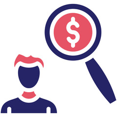 Search Investor vector icon illustration of Finance and Money iconset.