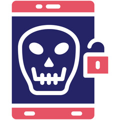Mobile Hacked Icon vector icon illustration of Networking and Data Sharing iconset.