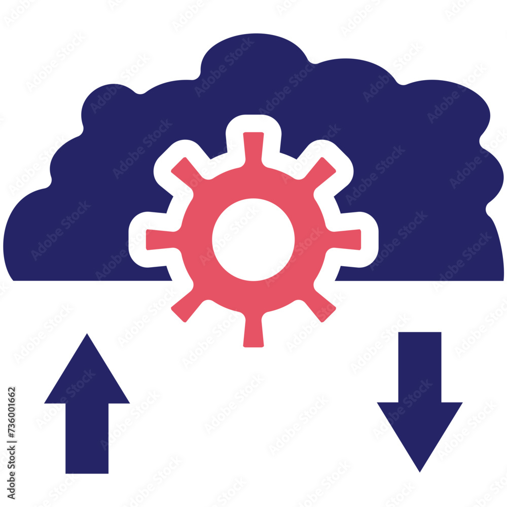 Wall mural Cloud Interface vector icon illustration of Cloud Computing iconset.