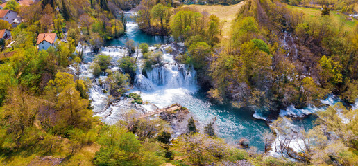 Waterfalls of Martin Brod in Una national park, Bosnia and Herzegovina