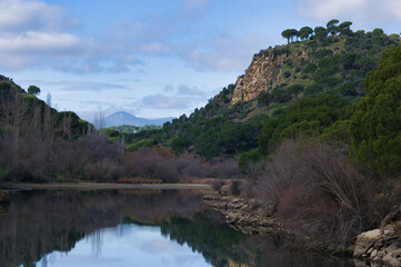 landscape, river, mountains, view, plants, nature, huspania, spr