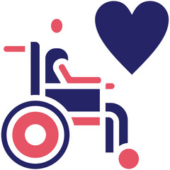 Disable Aid vector icon illustration of Donations iconset.