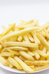 french fries on a white background