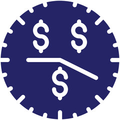 Time is Money vector icon illustration of Time and Date iconset.