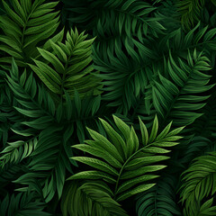 Seamless pattern with tropical leaves. Realistic  illustration.