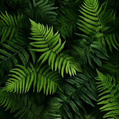 Green fern leaves background. Natural pattern. Flat lay. top view.