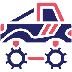 Obraz premium Race Truck vector icon illustration of Auto Racing iconset.